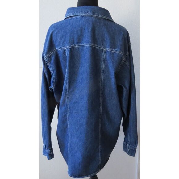 High Sierra Vintage 90's Women's Denim Shirt with Embroidered Koi Fish XL EUC - Picture 7 of 9